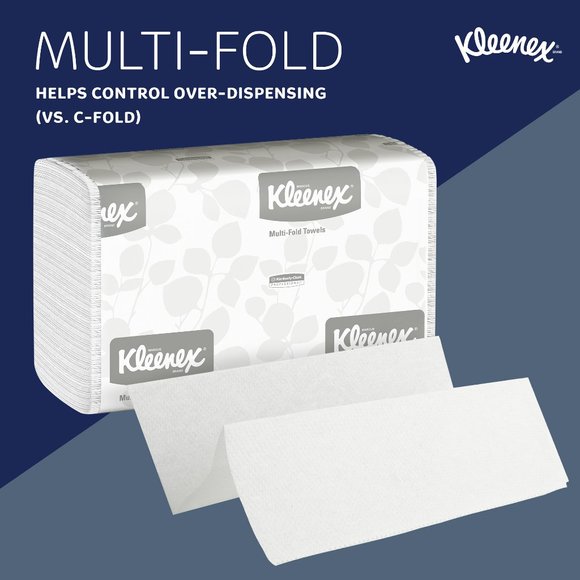 Kleenex Multifold Paper Towels (02046), 1-Ply, 9.2" x 9.4" sheets, White, (150 S - Picture 9 of 11